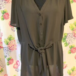 Torrid Classic Black Blouse with Tie